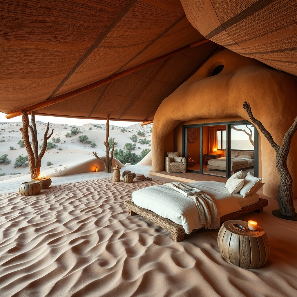 a desert sand dunes inspired lodge