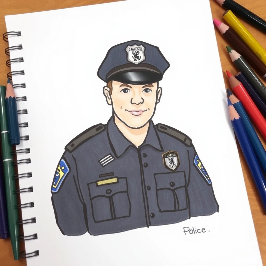 "Please draw a police officer."