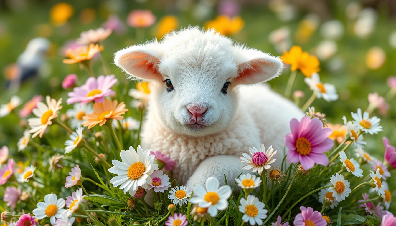 'Record to library
Download preview image View cropped preview
Search for similar items
 
# File:  913681299
Easter lamb surrounded by flowers'