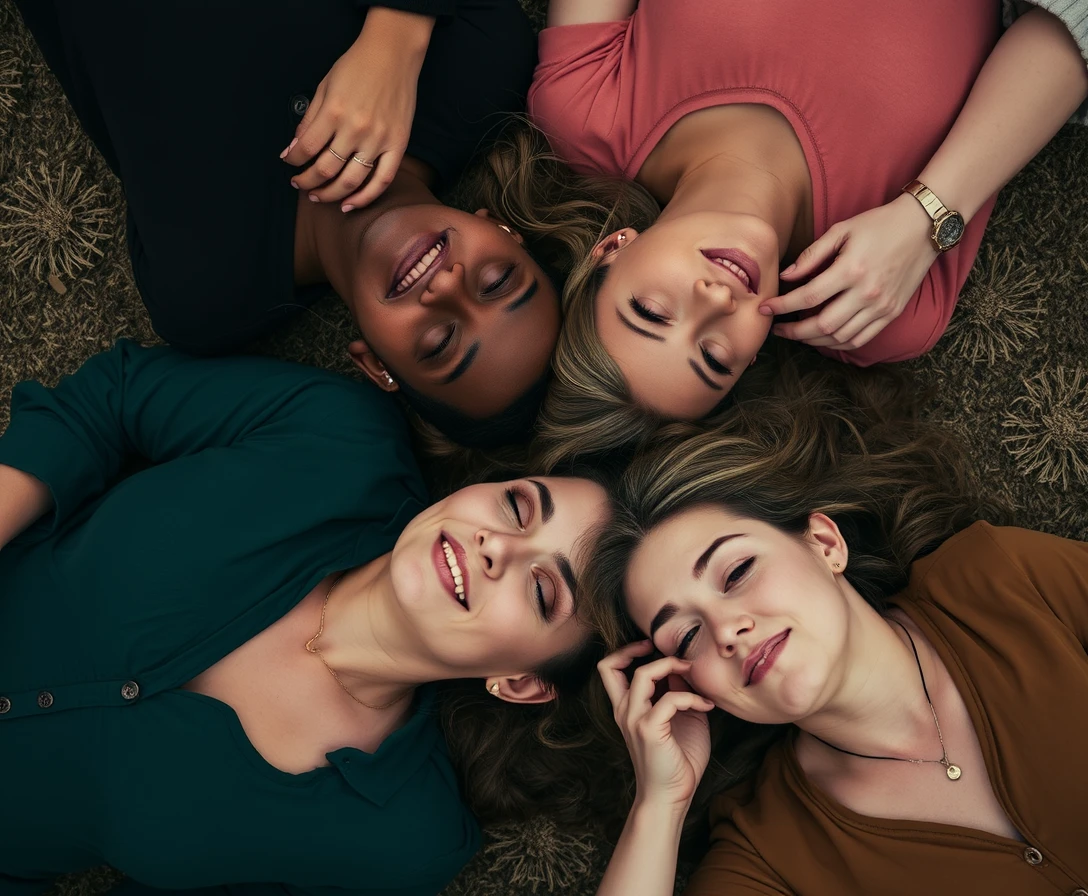 Women lying down.