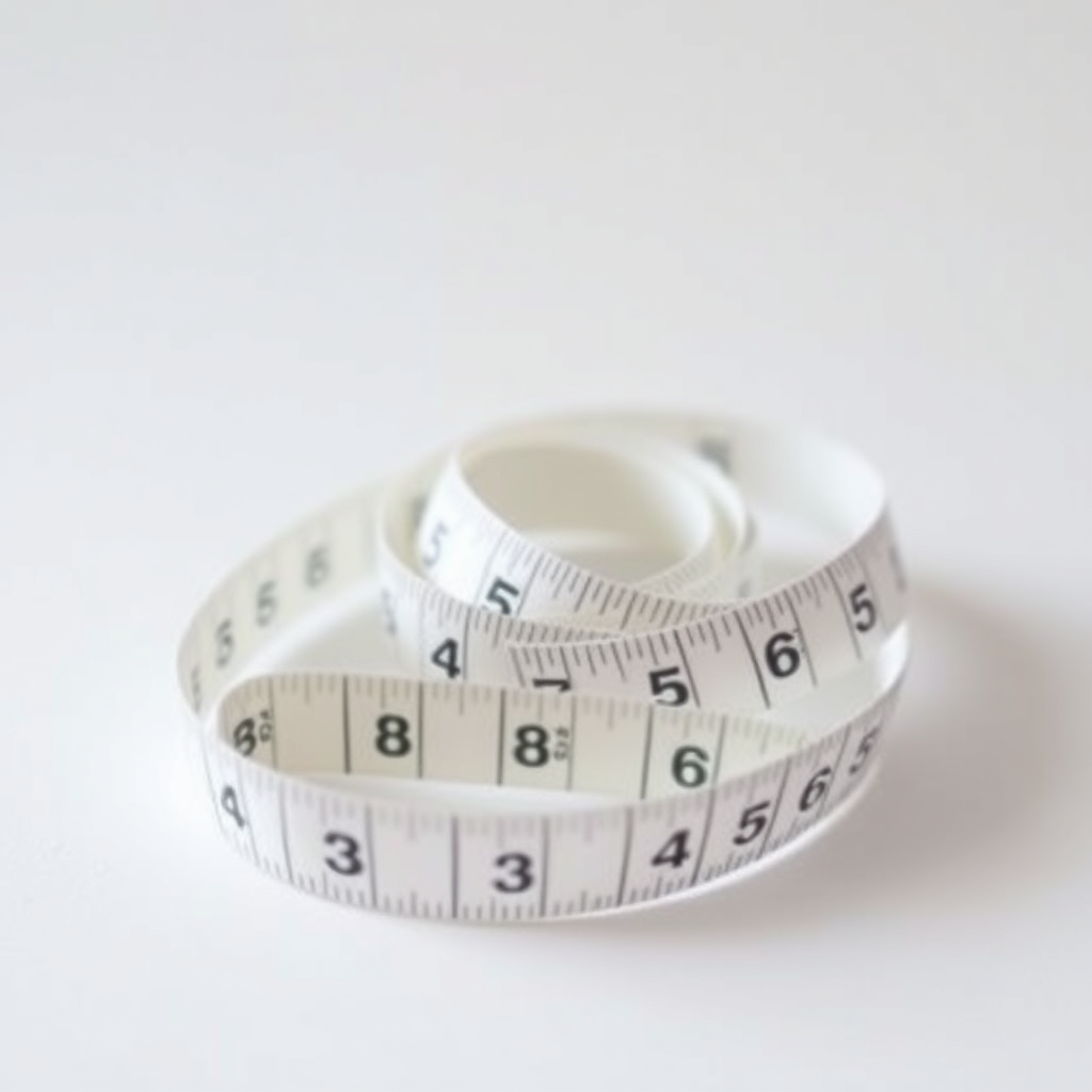 Measuring tape white ribbon, on white background, solo, numbers