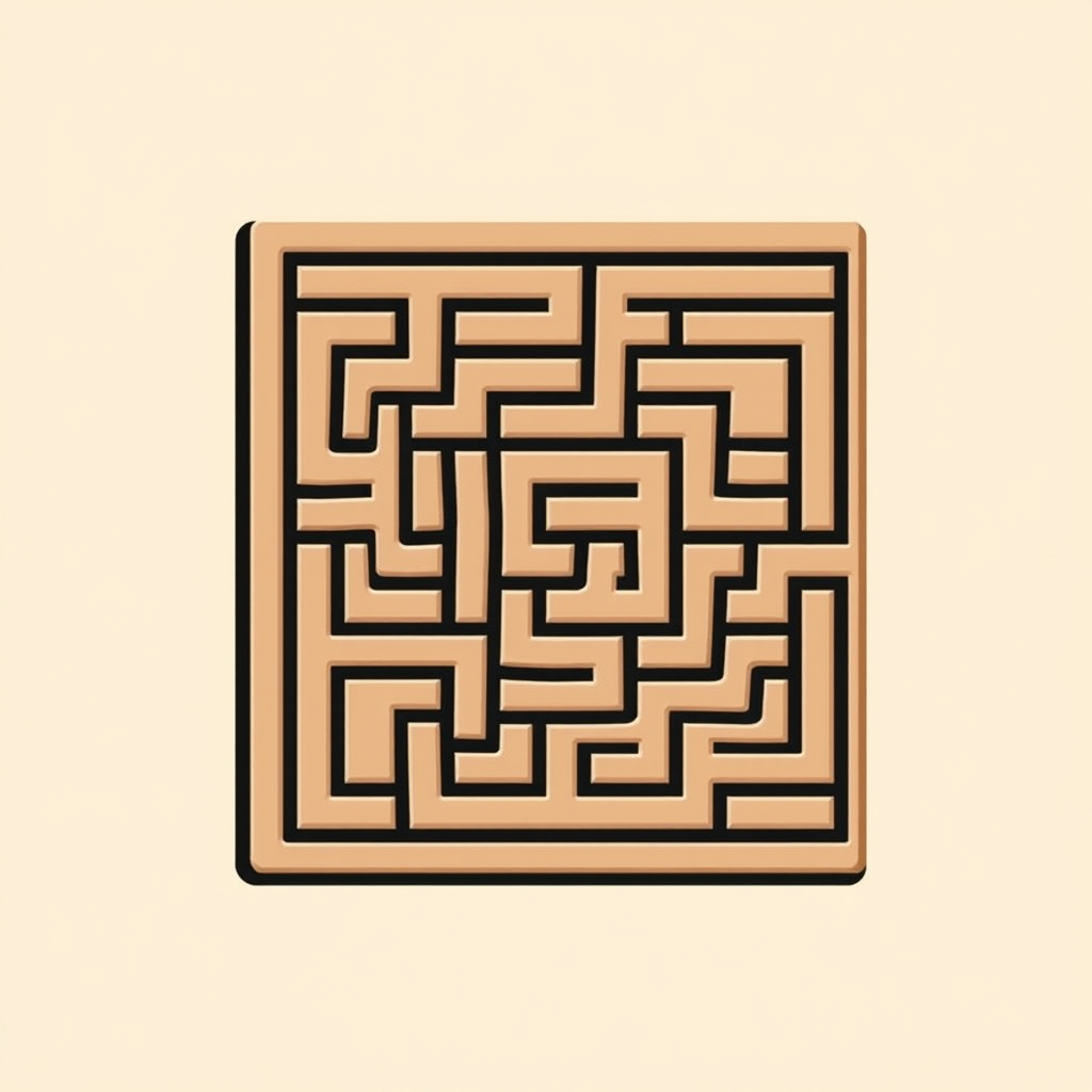 Create "Maze game classic fun puzzle" text. - Image