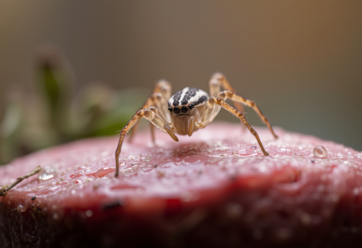 Spider in the fresh meat - Image