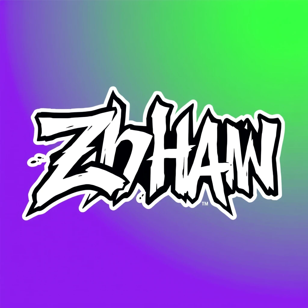 Lettering logotype of "Zhdan" in brutal graffiti style