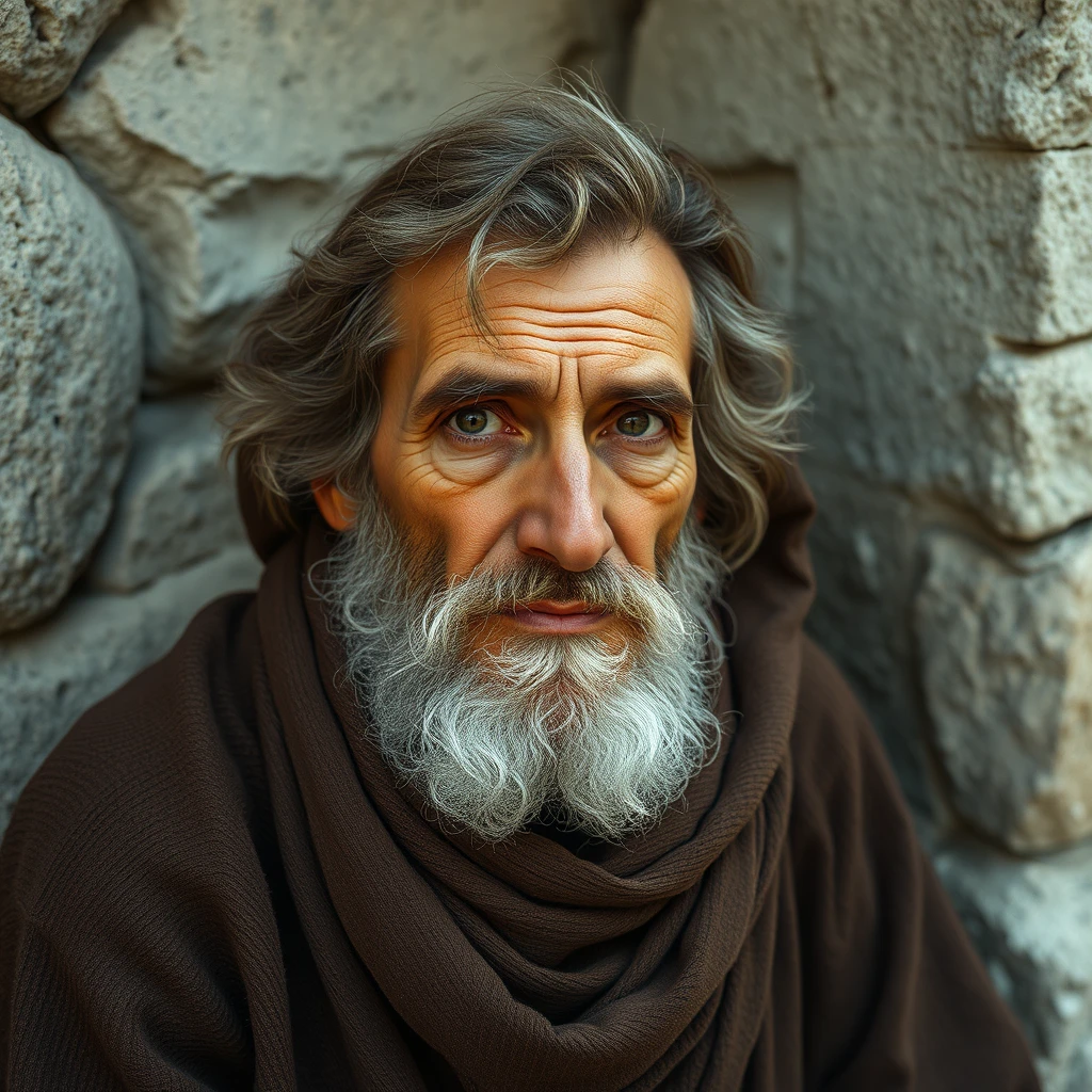 Greek homeless man hyperrealistic - Image