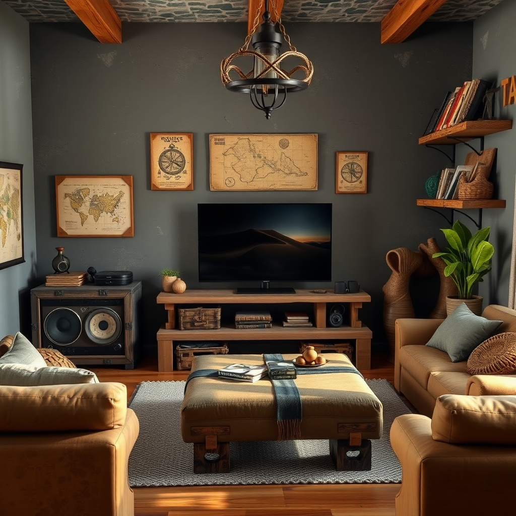 Survivalist theme based gaming room