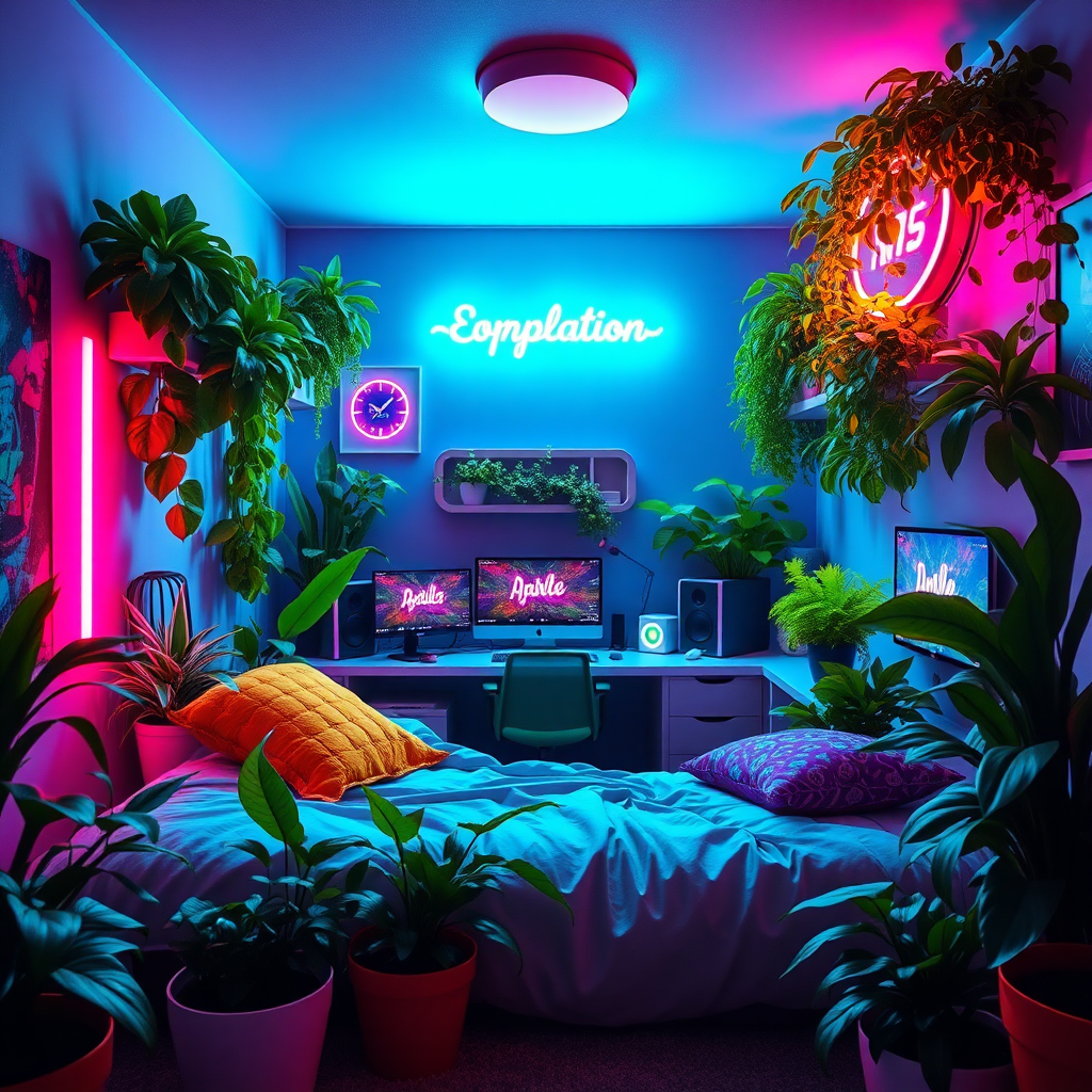 Neon Jungle based theme, Gamin Room