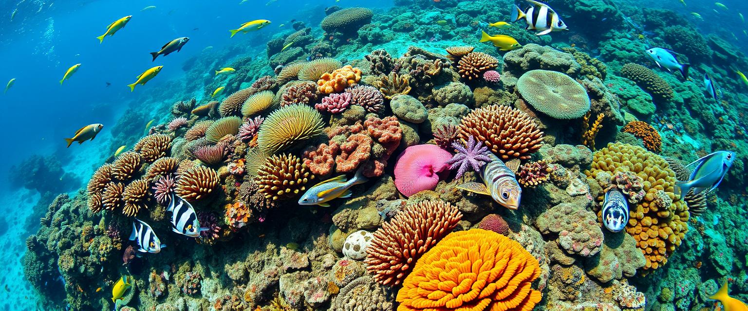 Vibrant, colorful coral reefs, underwater paradise, tropical fish, high quality, photorealistic, clear turquoise water, marine life, scuba diving, snorkeling, breathtaking, vibrant, exotic, diverse::0.5 sea turtles, manta rays, underwater caves, vibrant corals, shipwrecks, underwater photography, ocean conservation.