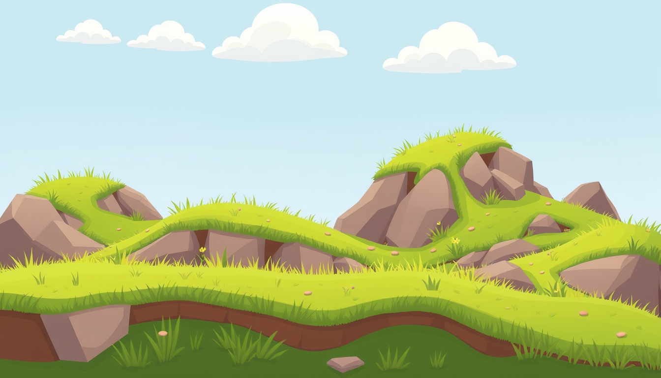 cartoon game grass terrain, grass map.