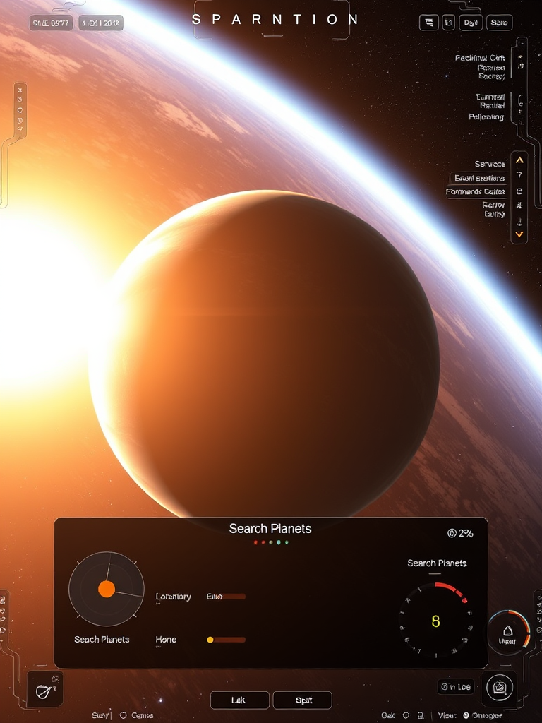 Space Engine, Unreal Engine graphics, HUD "Search Planets" - Image