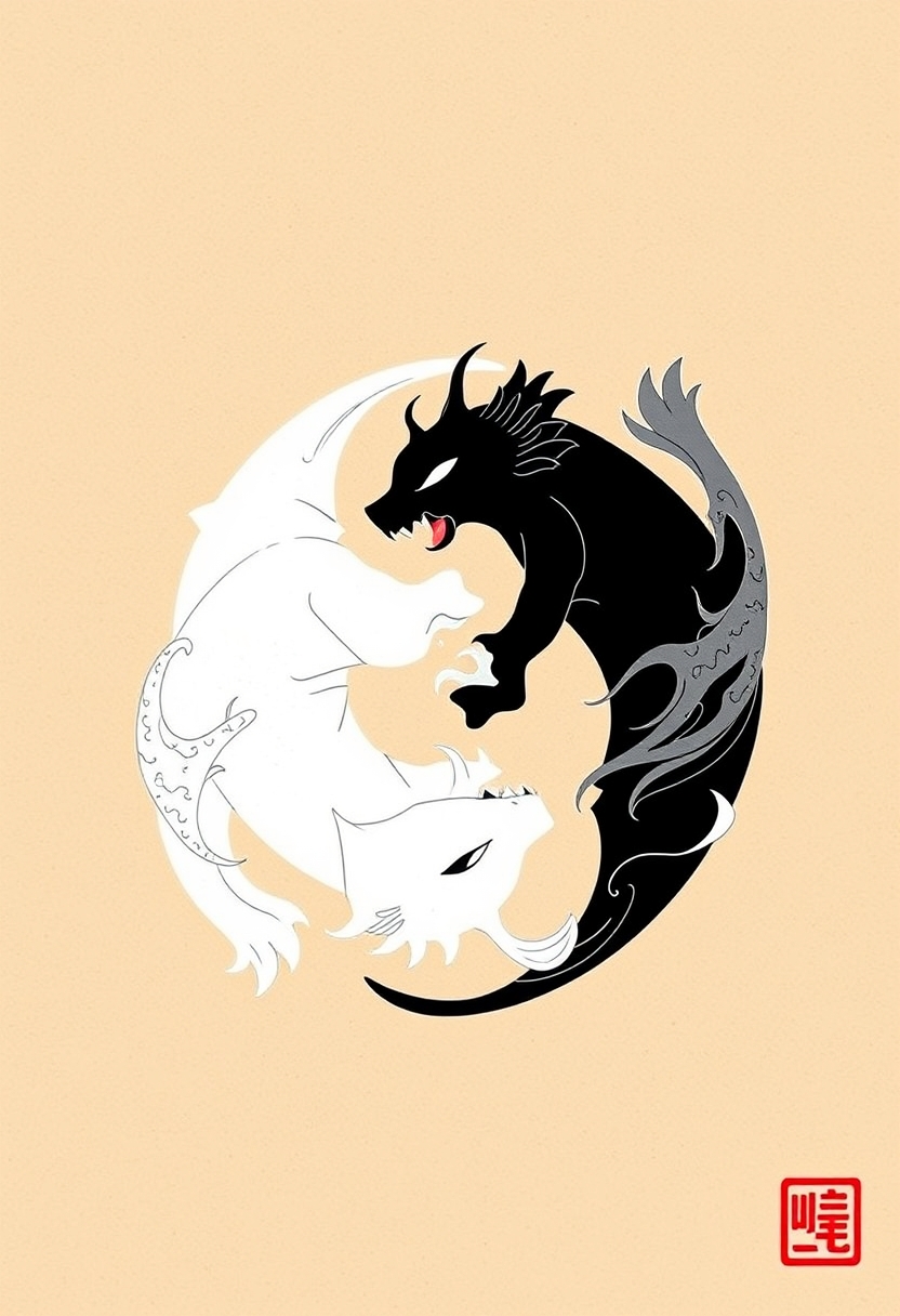 "Koi yin yang trending on ArtStation." - Image