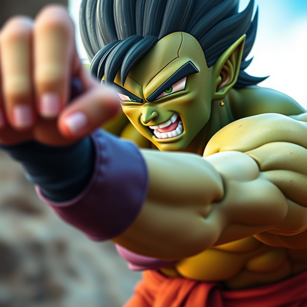 Photorealistic, lifelike, real photo, real character, real actor, Dragon Ball Z action movie, Piccolo. - Image