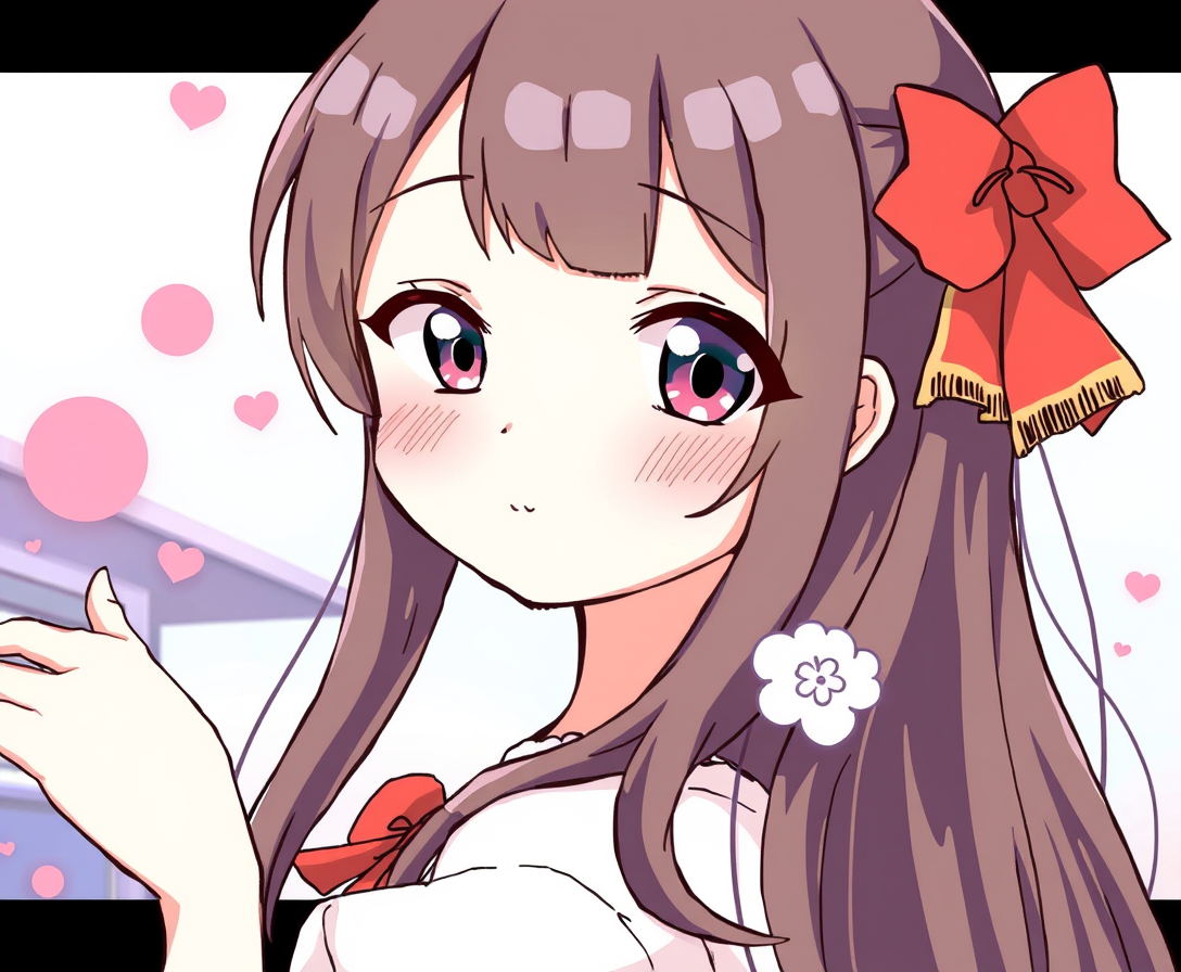 Chan anime girl. Extremely cute. Looks hand-drawn. Should be for a song cover. - Image