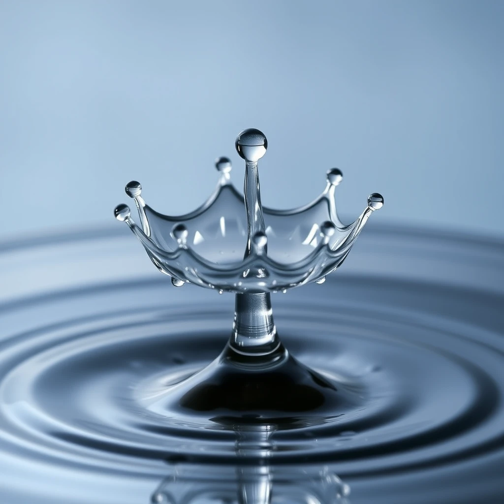 "Water drop rebounds like a crown." - Image