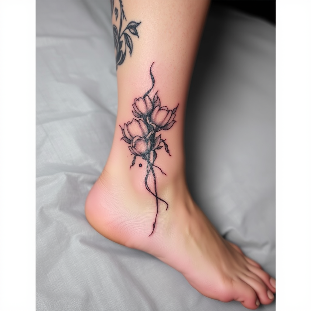 "Tattoo image, outer side of the ankle"