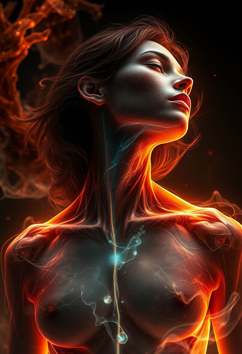 The contour of this beautiful anatomy must be heaven's work. Emotional and awe-inspiring digital artwork.