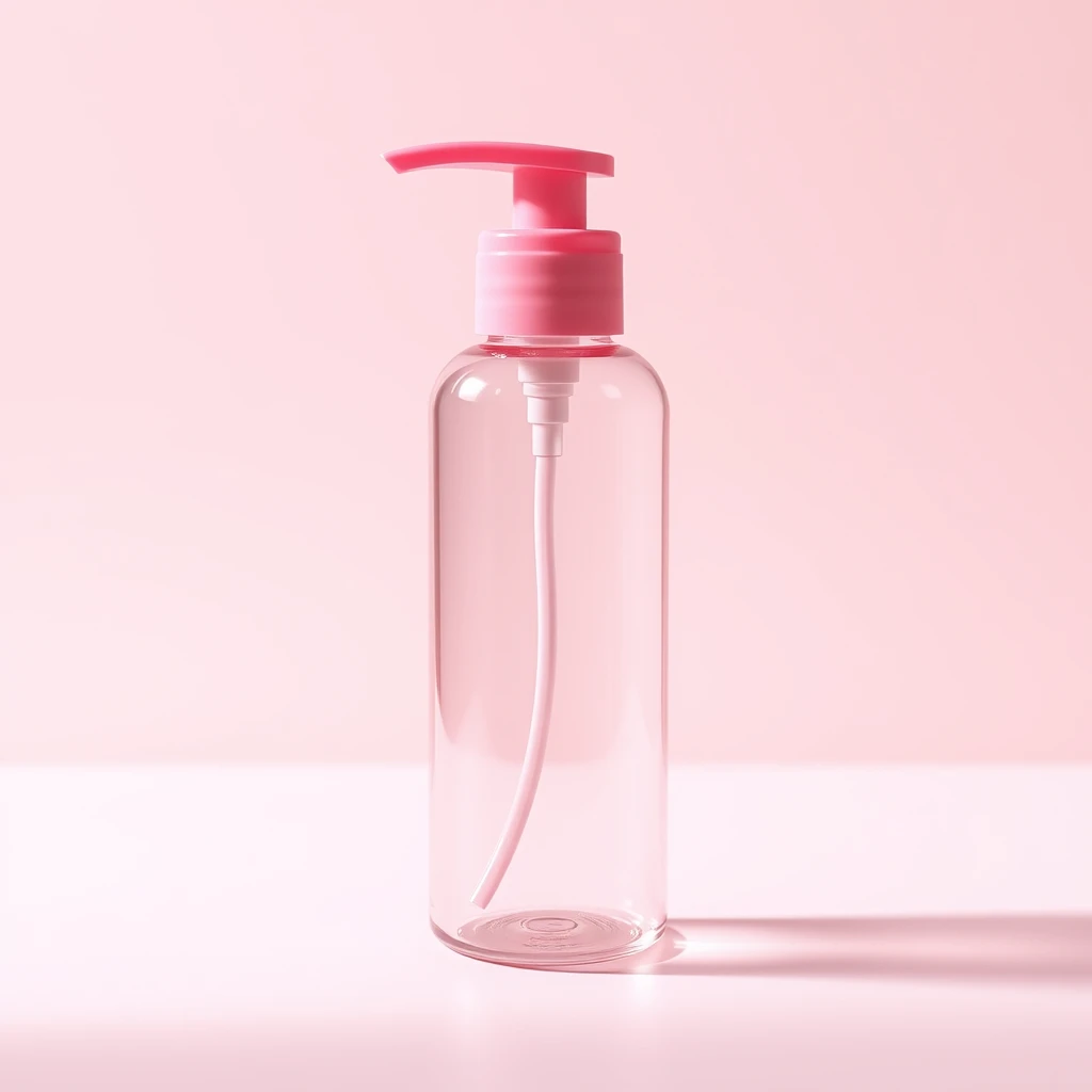 "I want to create a background image for a product, which is a pink plastic cosmetics bottle. I need this product to sell well on Taobao and need to highlight the product. You should provide me with a matching product background image, which should be as simple as possible with clear contrast."