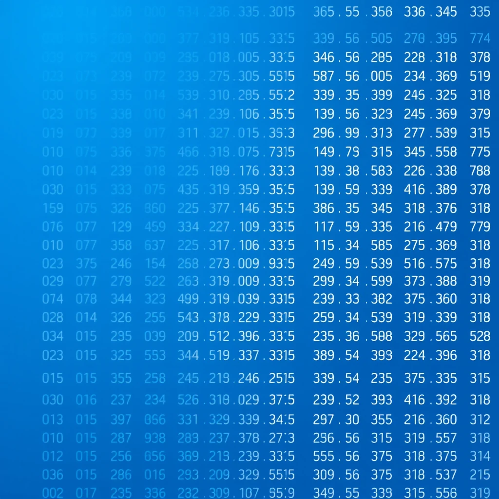 Square image of accounting data background has a dominant blue color. - Image