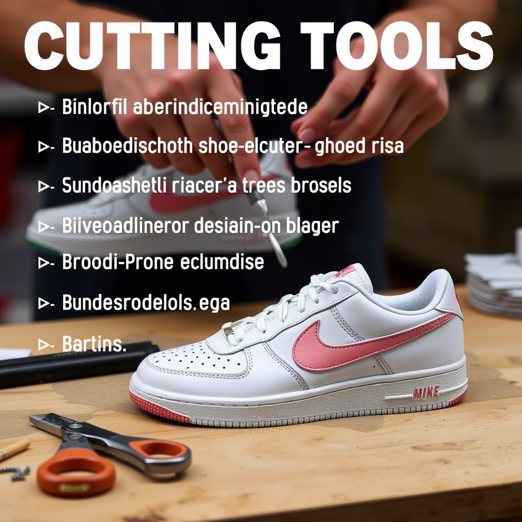 List of cutting tools for making modern Nike shoes. - Image