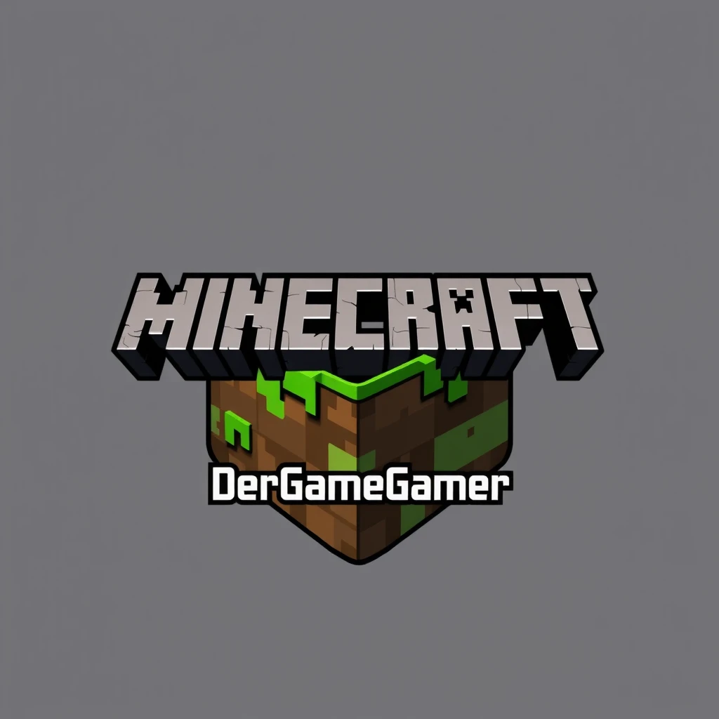 A Minecraft logo, 3D, epic, with the text: "DerGameGamer"