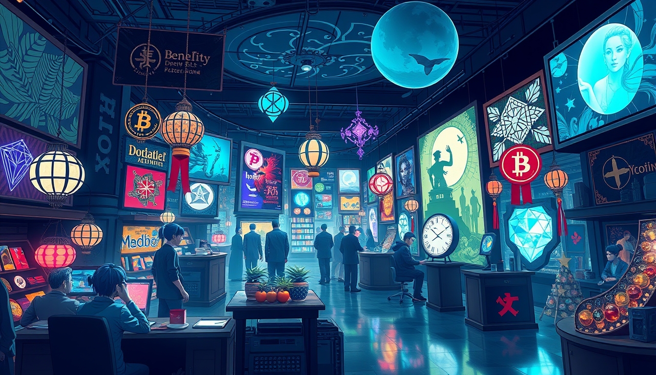 Digital art marketplace, symbolizing the rise of NFTs. - Image