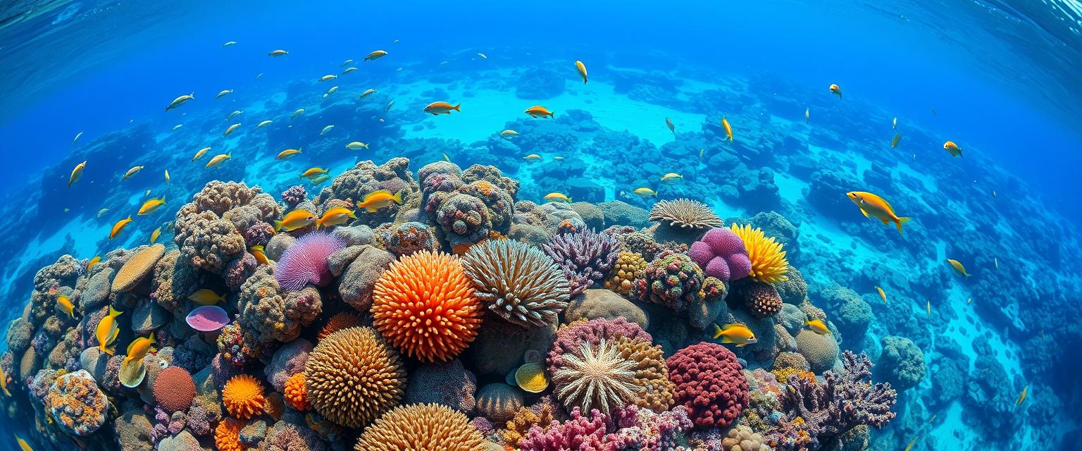 Vibrant, colorful coral reefs, underwater paradise, tropical fish, high quality, photorealistic, clear turquoise water, marine life, scuba diving, snorkeling, breathtaking, vibrant, exotic, diverse::0.5 sea turtles, manta rays, underwater caves, vibrant corals, shipwrecks, underwater photography, ocean conservation.