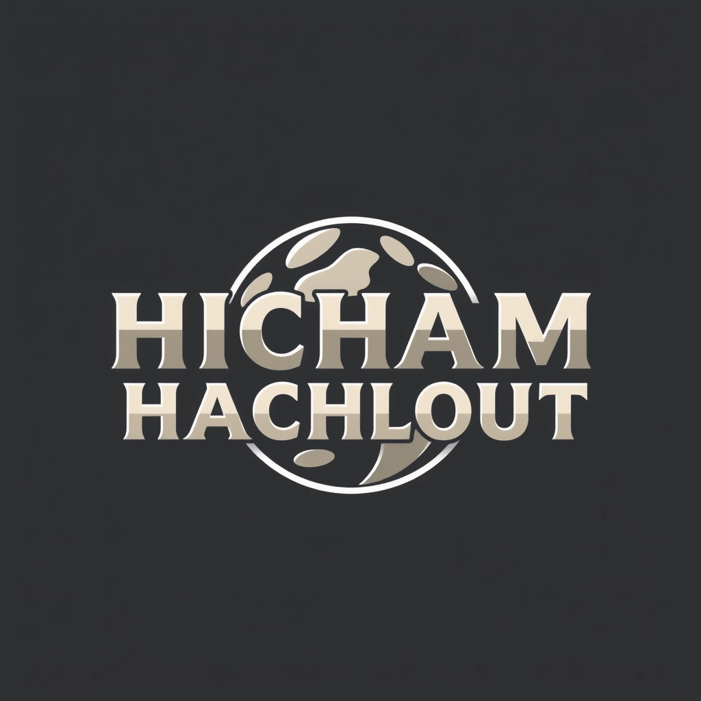 "HICHAM HACHLOUT" Text, logo design 2D, Planet Style