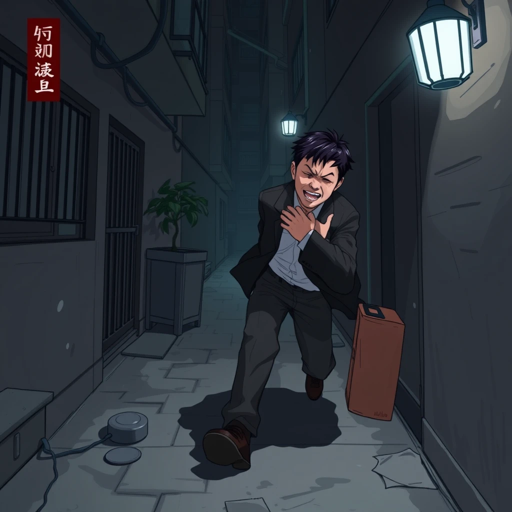 Li Hanxiao clutched his chest in pain and stumbled away, escaping through the dark and narrow alley of the residential building.