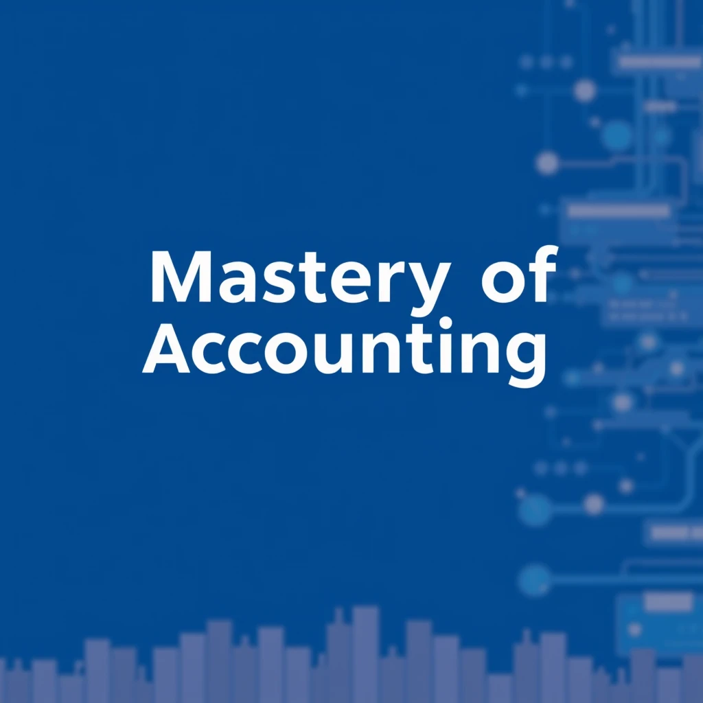 Mastery of accounting data automation background has a dominant blue color, making it a square image. - Image