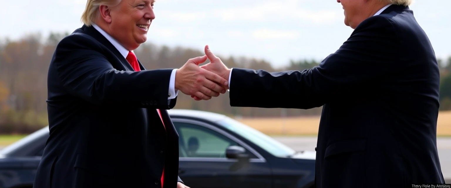 Trump and Musk shake hands. - Image