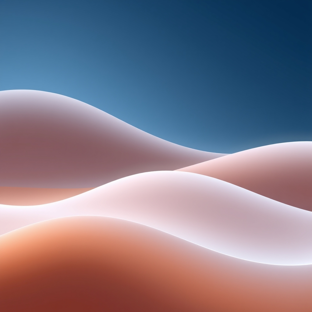 Gradient waves with soft transitions, 4K hyperrealistic photo.