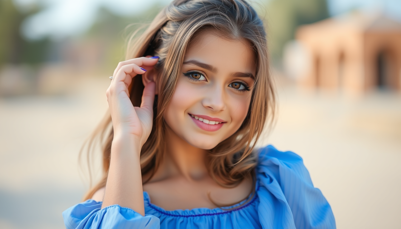 "Beautiful Palestinian girl, poses very elegantly and charmingly."