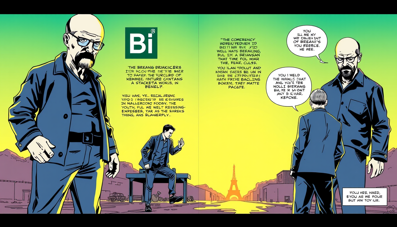 Full page of the manga adaptation of Breaking Bad, full color. - Image