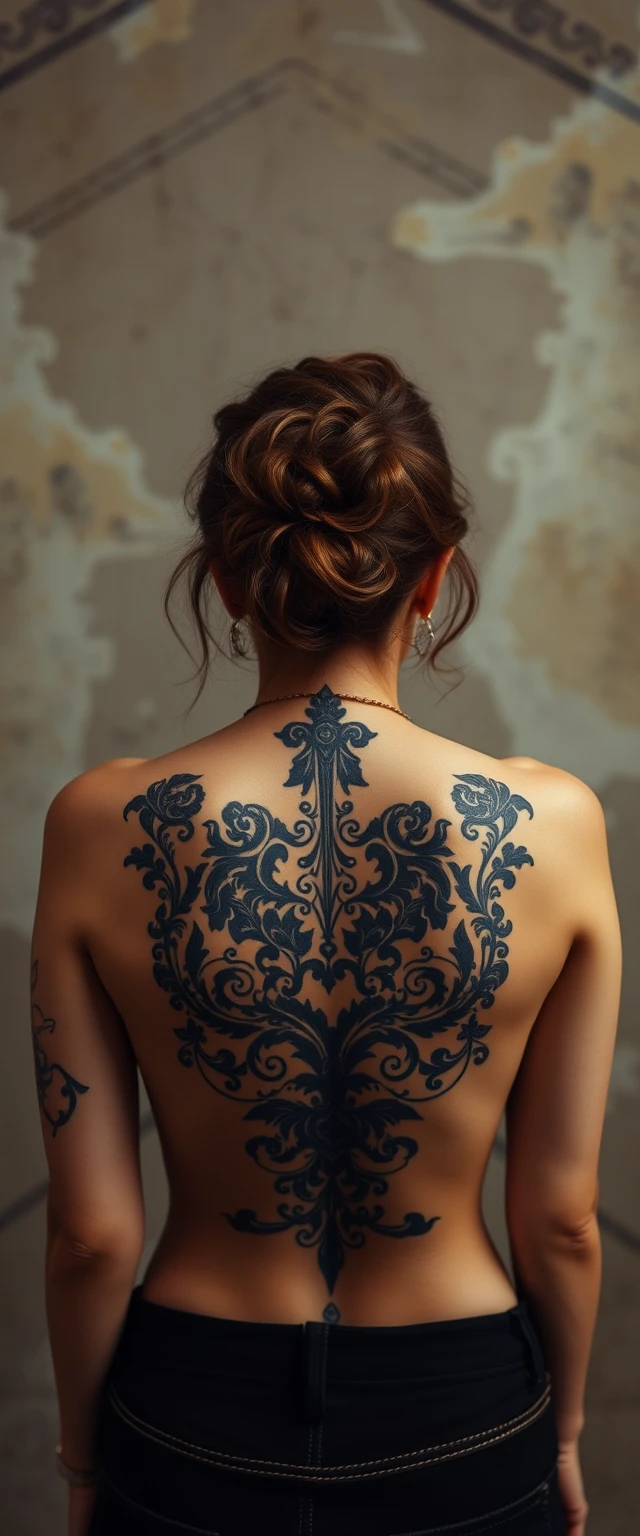 Tattooed back of women - Image