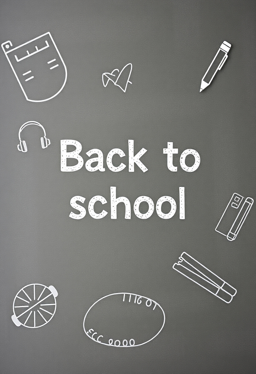 Back to school background, words say "Back to school".