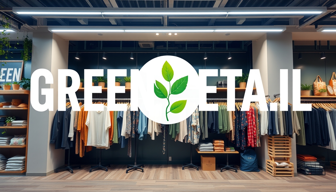 Sustainable clothing store with eco-friendly products, symbolizing green retail. - Image