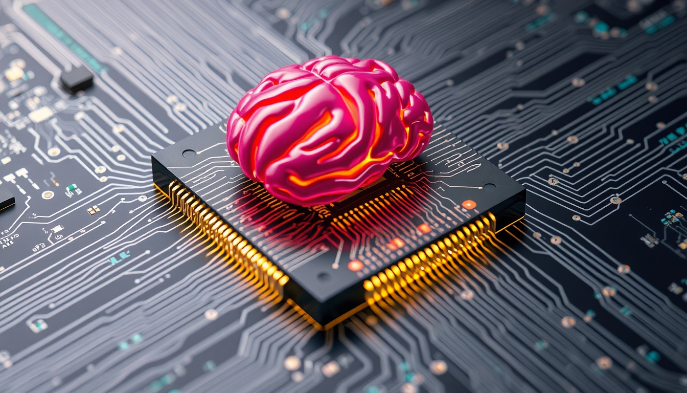 A computer chip with a brain on it - Image