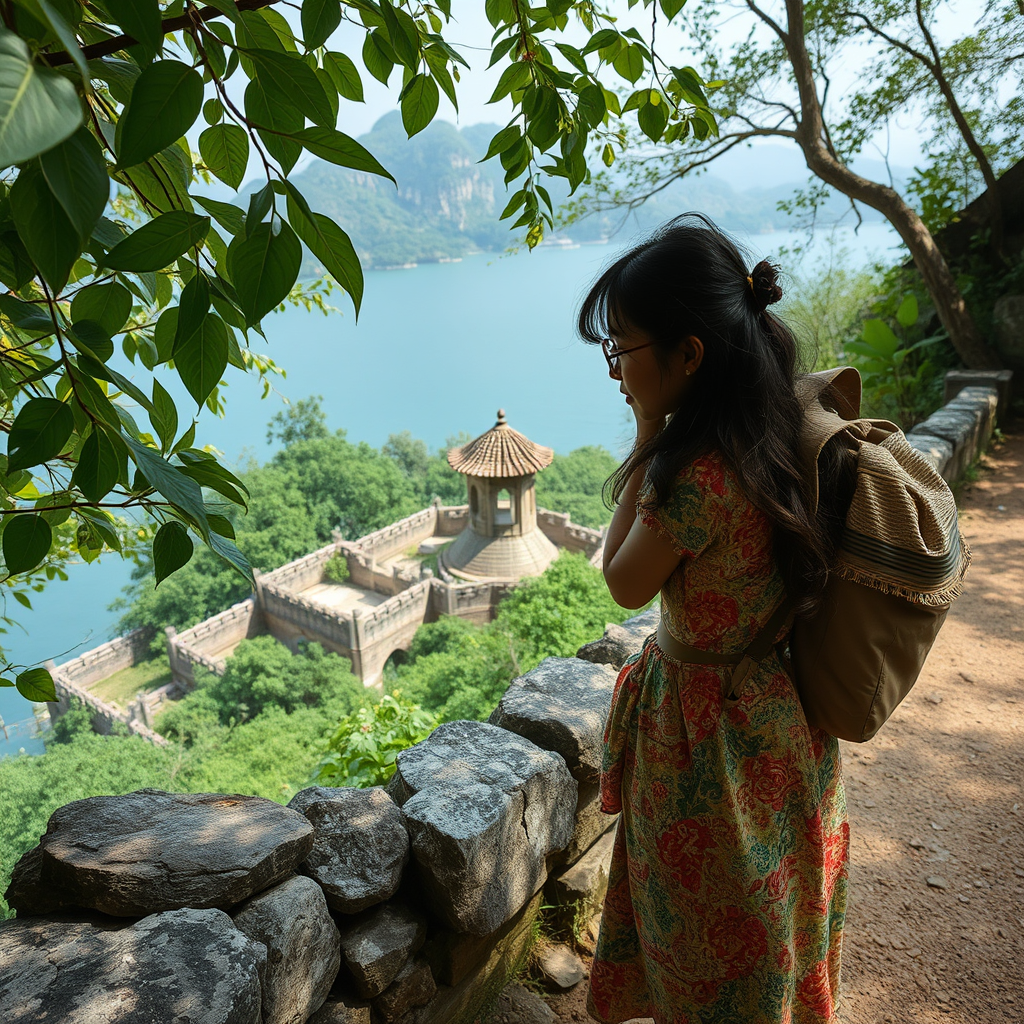 🌳 **Nature and History**: "Woman exploring trails, historical sites, every stone and leaf, stories of Cheung Chau Island, discovery, photorealistic style" - Image