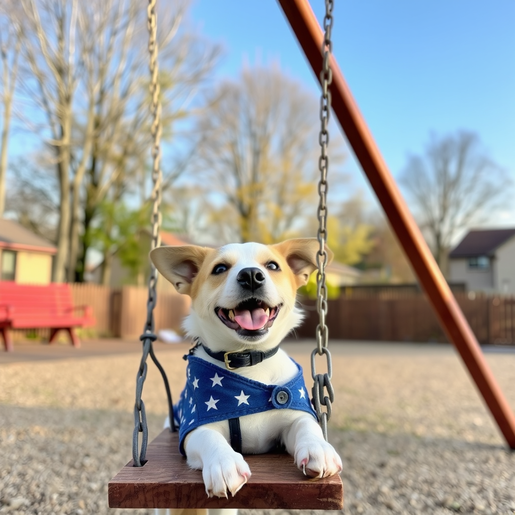 Dog on a swing - Image