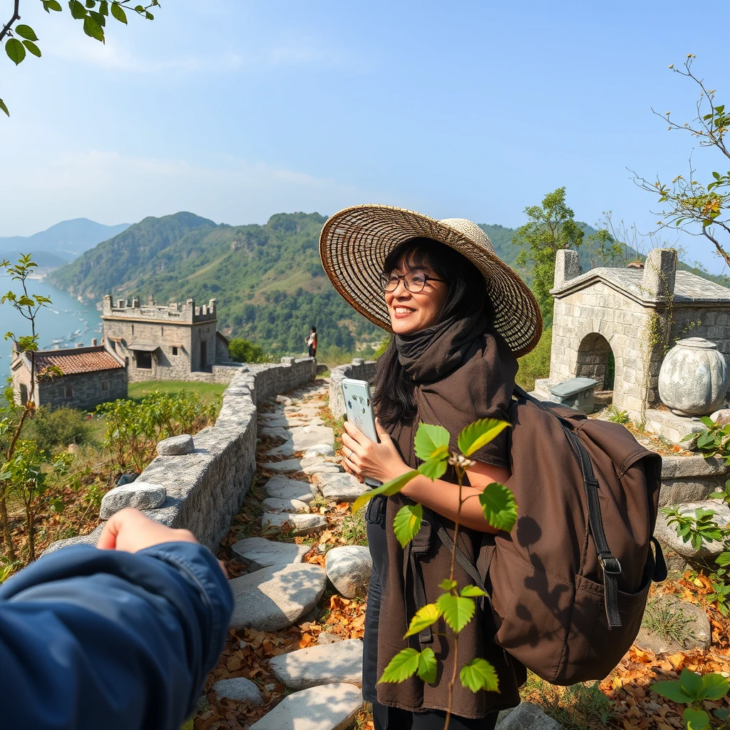 🌳 **Nature and History**: "Woman exploring trails, historical sites, every stone and leaf, stories of Cheung Chau Island, discovery, photorealistic style" - Image