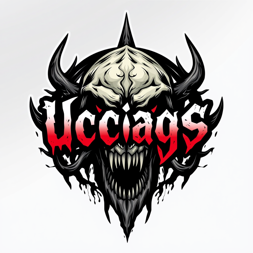 '"Ucįgās" Logo design of a scary'