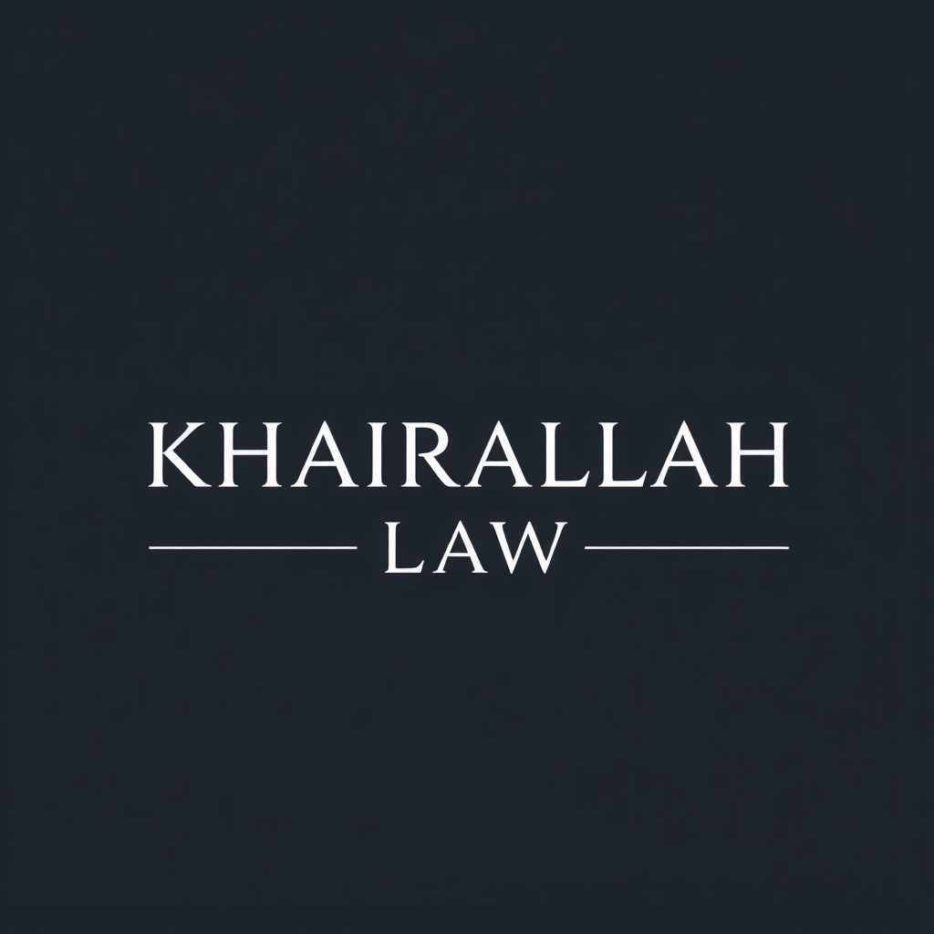 Create a logo for a Lebanese law firm called KHAIRALLAH LAW that shows both truth and authenticity and that looks chic and classy.