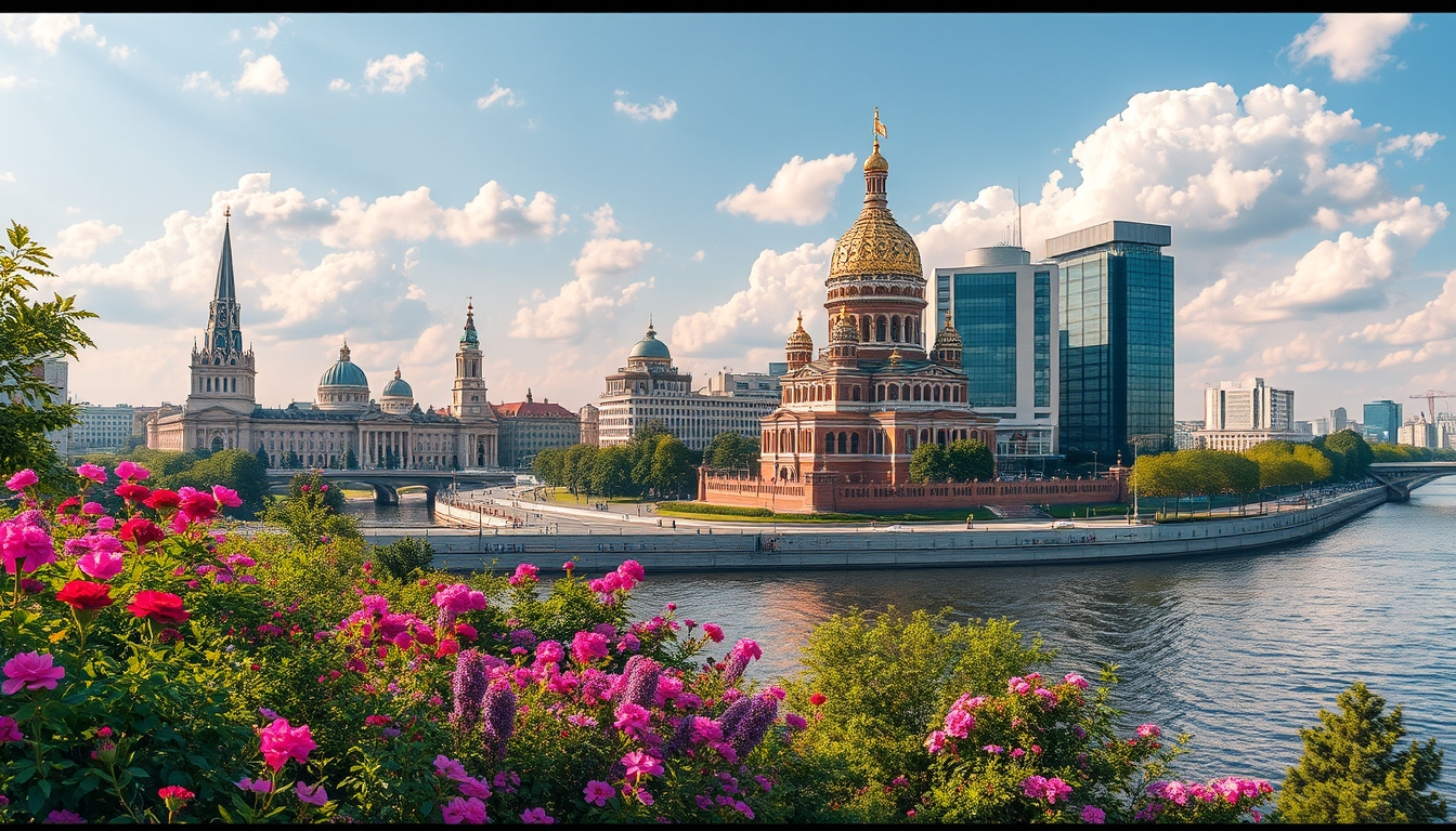 Beautiful summer in Moscow, 2035 year. - Image