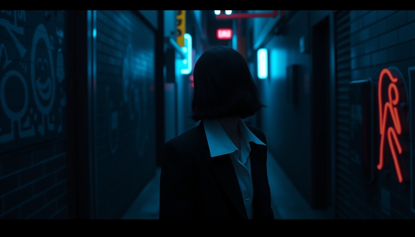 masterpiece, best quality, very aesthetic, absurd resolution  
WLOP minimalism  
cinematic lighting  
1 girl,  
walking in the alley, black suit, white collar shirt  
perspective from above  
cyberpunk, neon