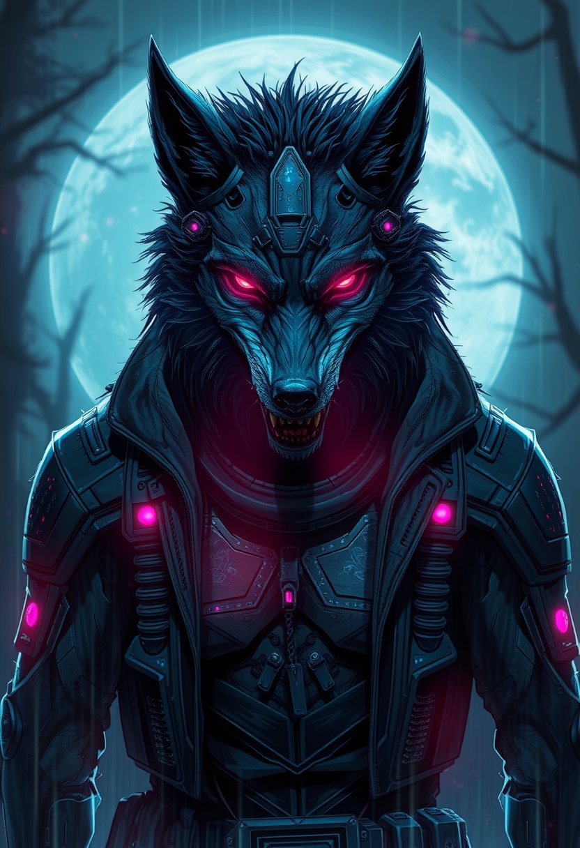 "evang a cyberpunk werewolf" - Image