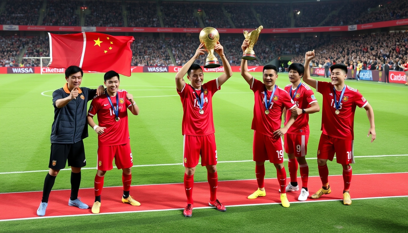 China's national men's football team won the 2030 World Cup and the Hercules Cup!