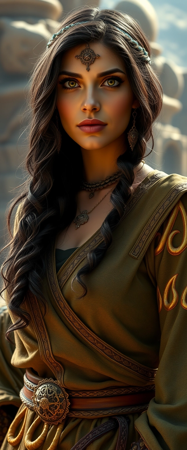 Closeup shot of Evelyn from Baldur's Gate as a real Persian woman.