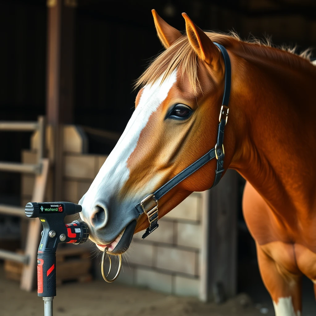 Horse with drill - Image