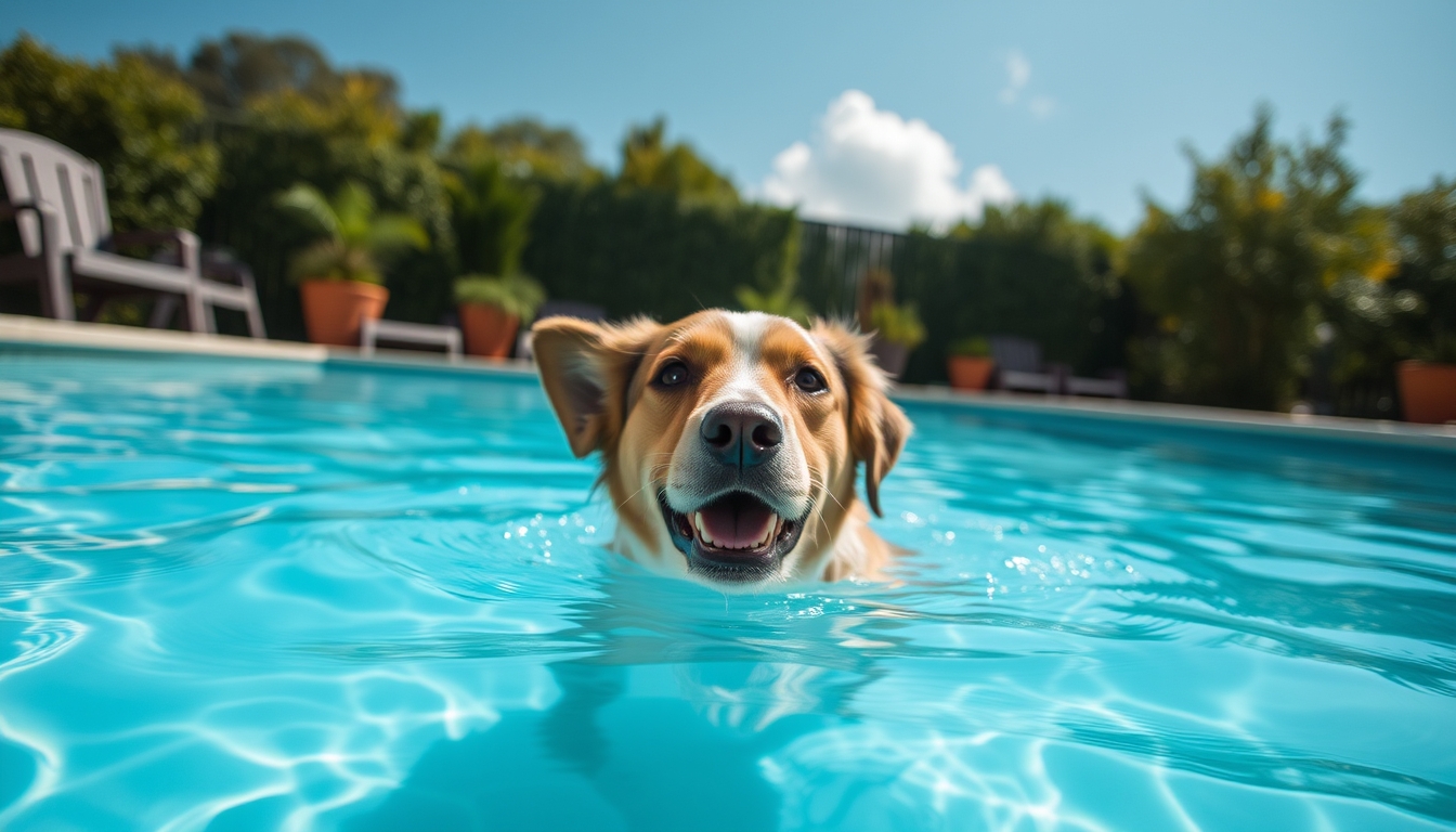 dog in the pool - Image