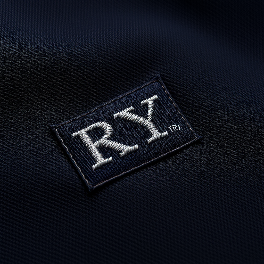 sewing logo, brand 'RY'